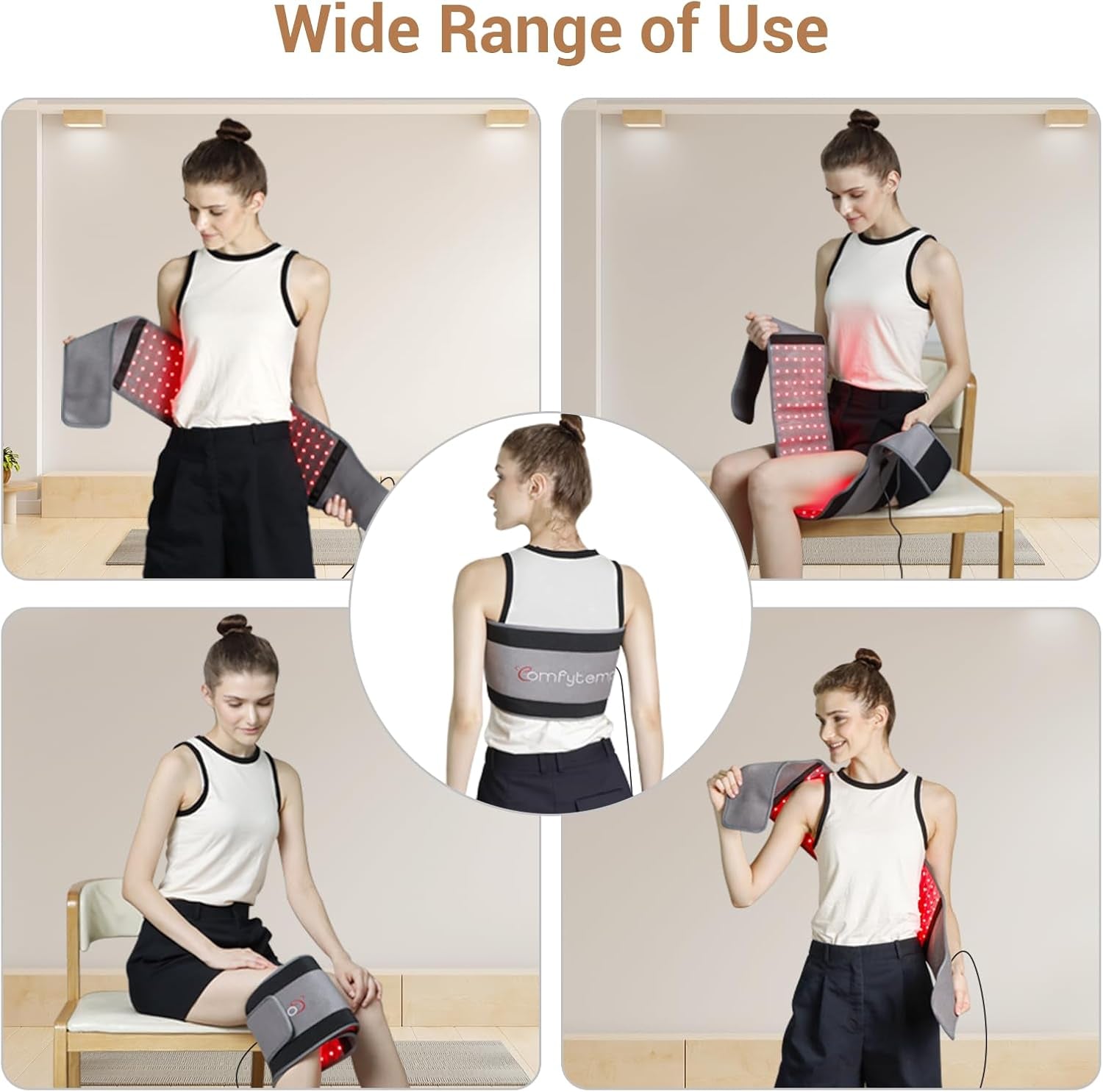 Red Light Therapy Belt with 126 Leds, FSA Eligible HSA Red Light Therapy for Body, 660Nm & 850Nm, Valentines Day Gifts for Her, 22W Light Wrap with Timer for Back Waist Joint Muscle(Corded)