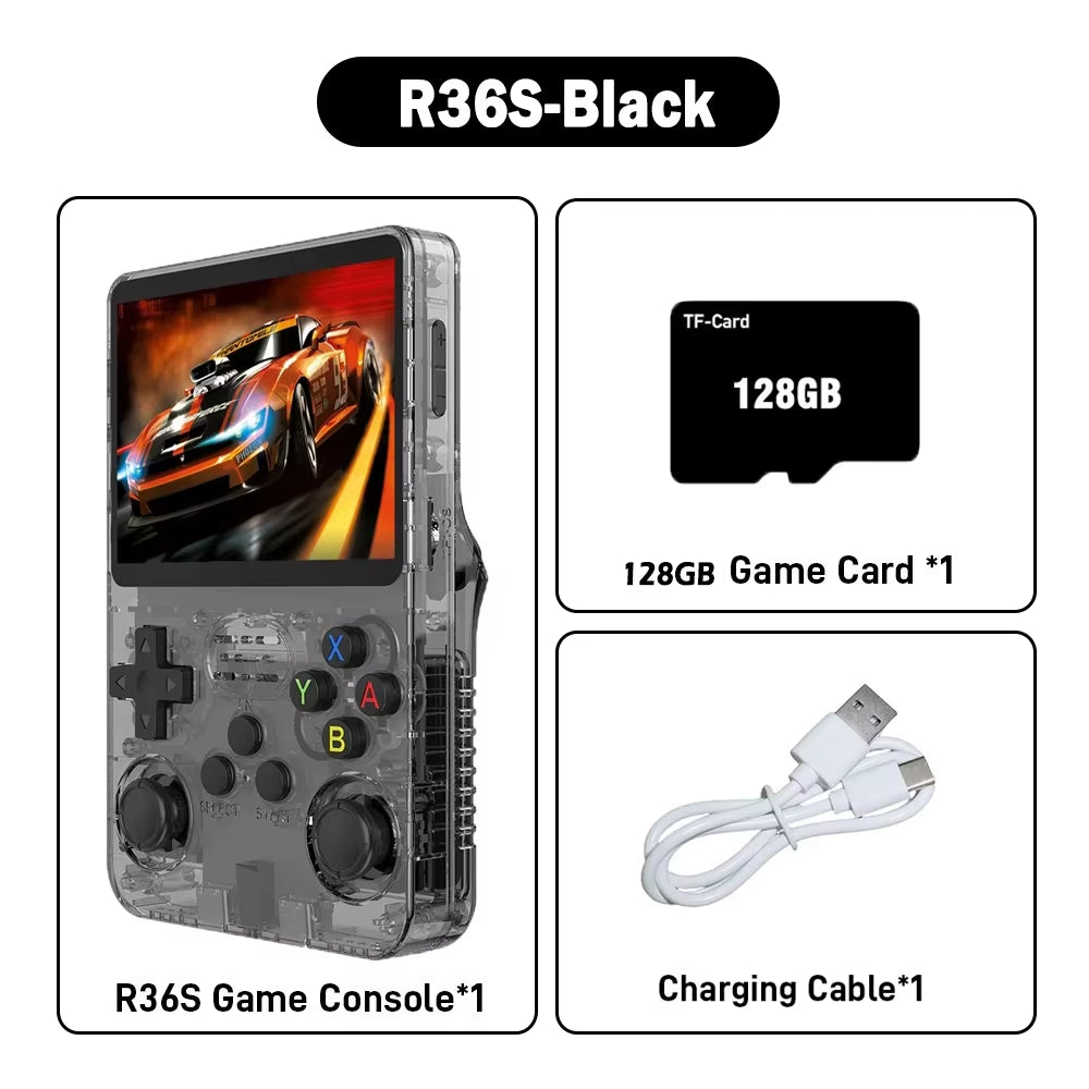 R36S ARKOS Retro Handheld Video Game Console Genuine 3.5 Inch IPS Multiple Colors Are Available Screen Portable Player 64GB Game