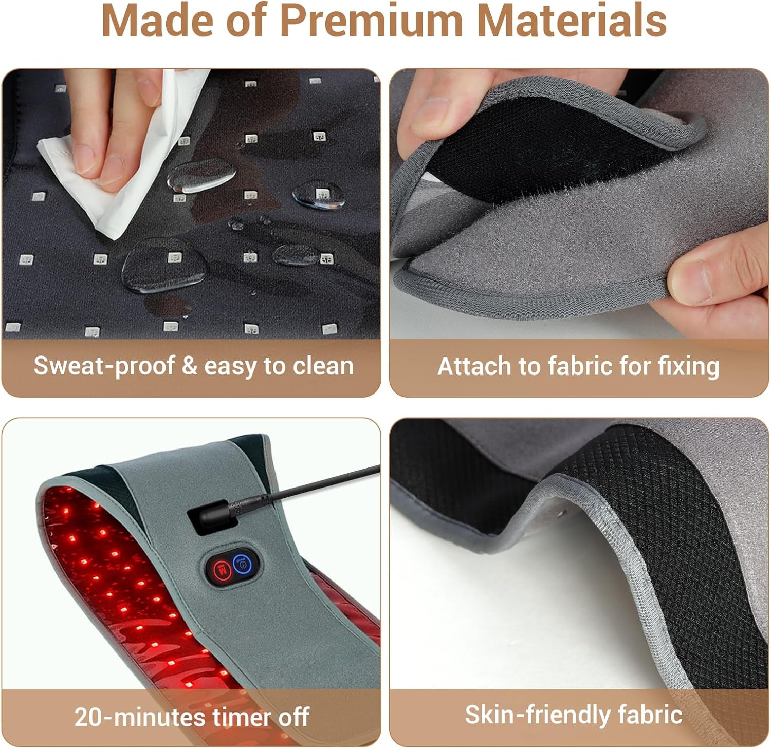 Red Light Therapy Belt with 126 Leds, FSA Eligible HSA Red Light Therapy for Body, 660Nm & 850Nm, Valentines Day Gifts for Her, 22W Light Wrap with Timer for Back Waist Joint Muscle(Corded)