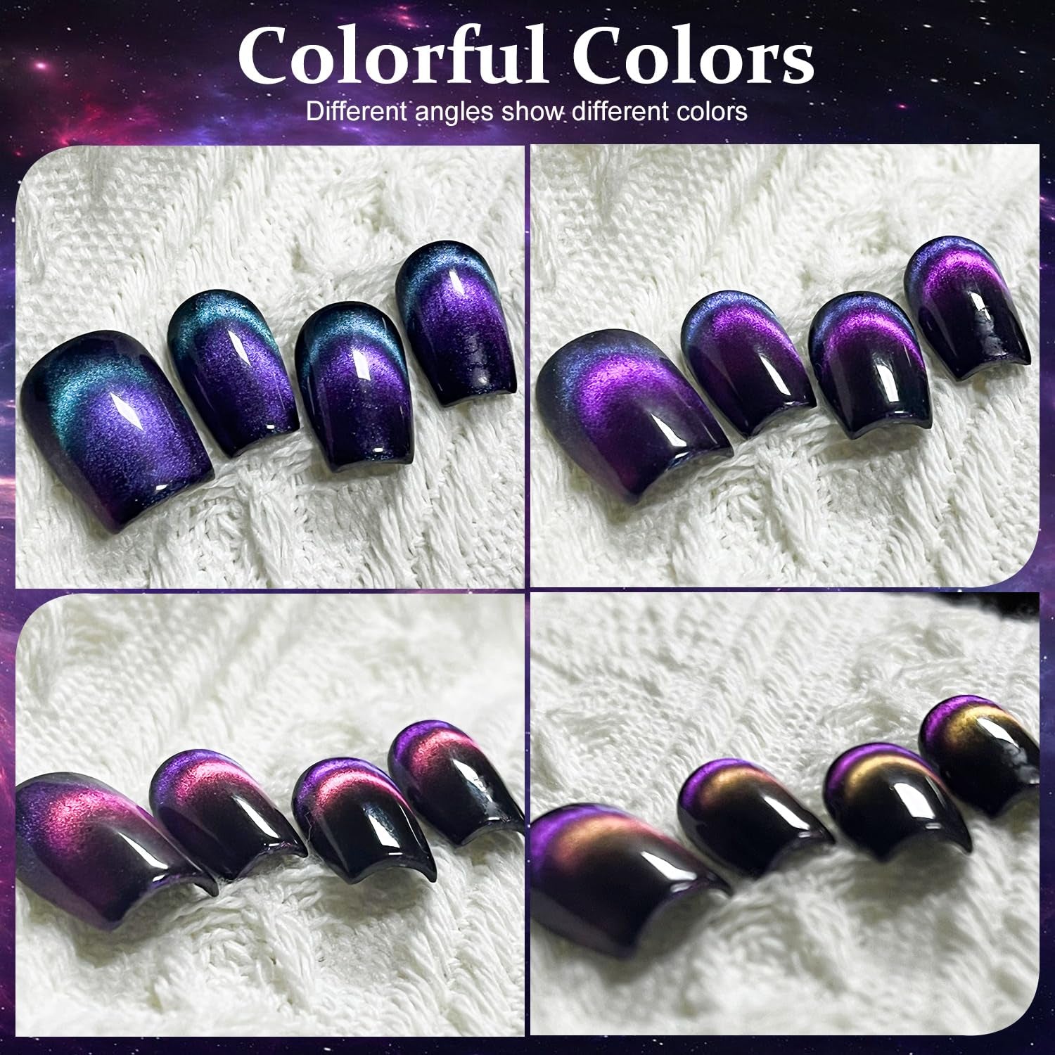 Cat Eye Nail Polish,Magnetic Effects with Chameleon Natural Air Drying Nail Art Salon Manicure Home((A01, 10ML)