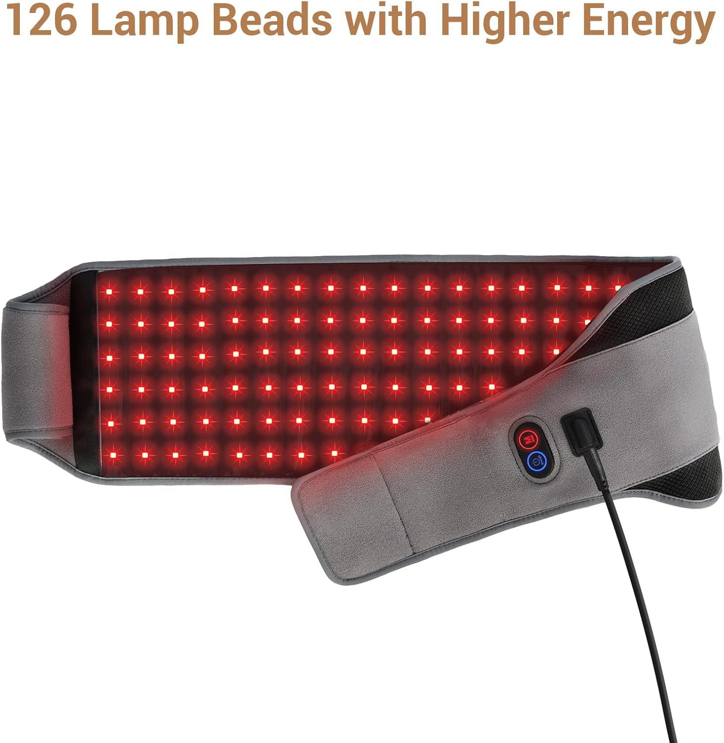 Red Light Therapy Belt with 126 Leds, FSA Eligible HSA Red Light Therapy for Body, 660Nm & 850Nm, Valentines Day Gifts for Her, 22W Light Wrap with Timer for Back Waist Joint Muscle(Corded)