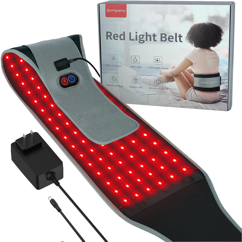 Red Light Therapy Belt with 126 Leds, FSA Eligible HSA Red Light Therapy for Body, 660Nm & 850Nm, Valentines Day Gifts for Her, 22W Light Wrap with Timer for Back Waist Joint Muscle(Corded)