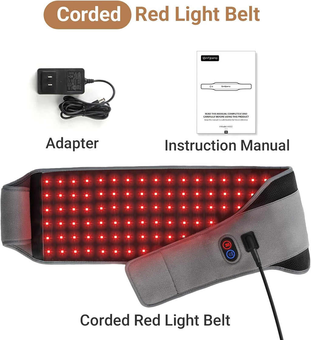 Red Light Therapy Belt with 126 Leds, FSA Eligible HSA Red Light Therapy for Body, 660Nm & 850Nm, Valentines Day Gifts for Her, 22W Light Wrap with Timer for Back Waist Joint Muscle(Corded)